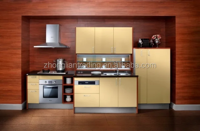 China factory simple designs aluminum profile kitchen cabinet