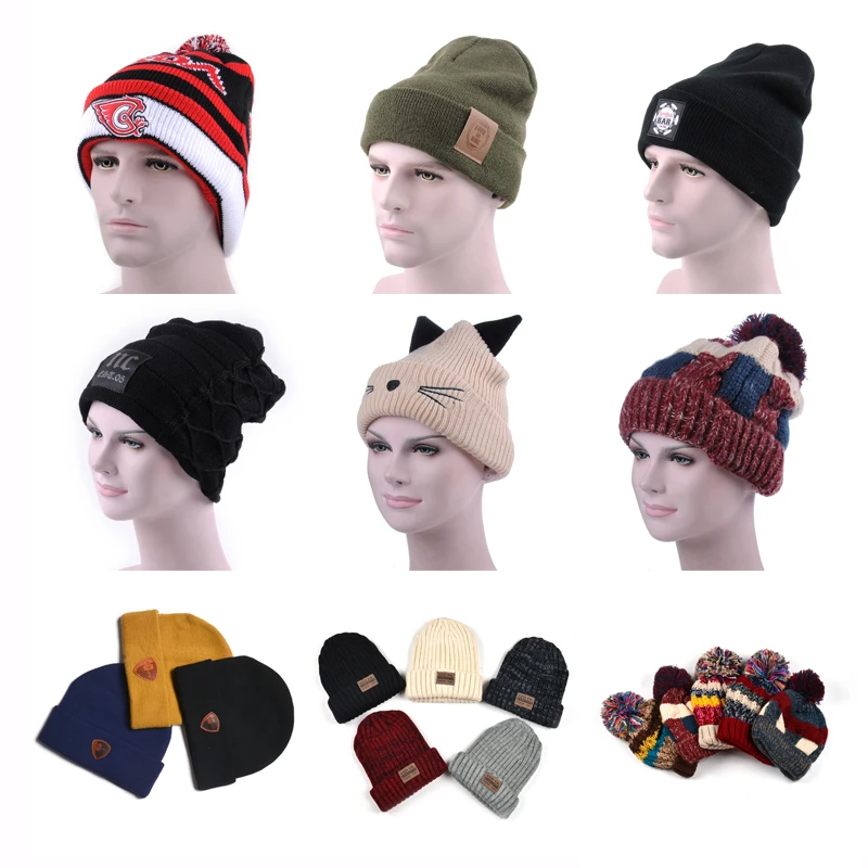 Knitted winter beanie hat/unisex winter beanie custom