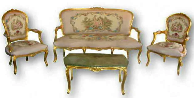 French Louis Xv Style 6 Piece Salon Suite Reproduction Furniture