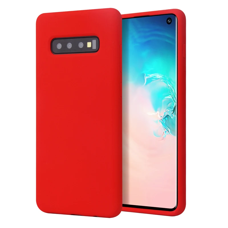 

Promotional Silky Smooth Liquid Silicone Phone Case Back Cover Smartphone Case For Samsung S10 Plus With Microfiber Lining, 15 colors