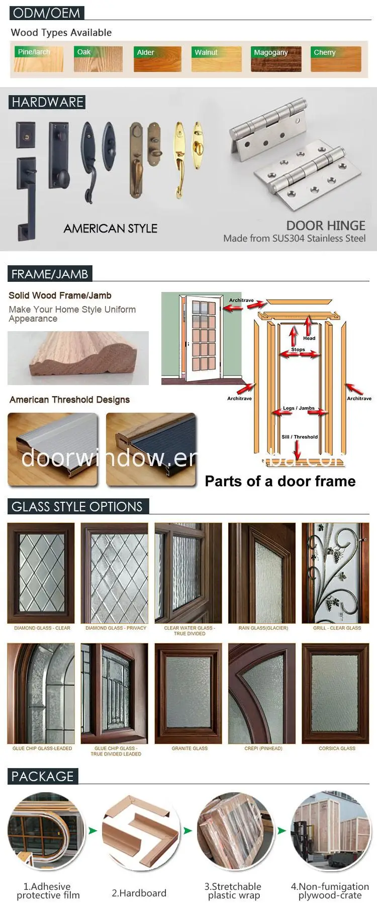 Villa Entrance Wood Design Door Used Exterior Doors Commercial