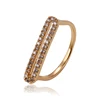 14291 Wholesale simply stylish girl's jewelry creative design gold plated channel set finger ring