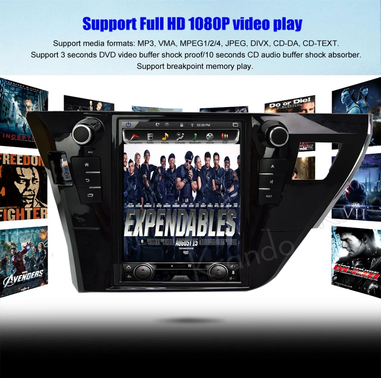 Krando Android 6.0 10.4" Android Car Vertical Multimedia Navigation For