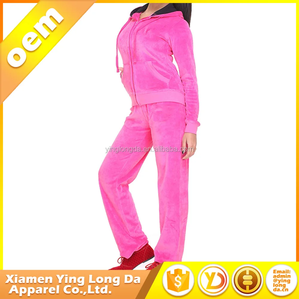 pink velour jogging suit