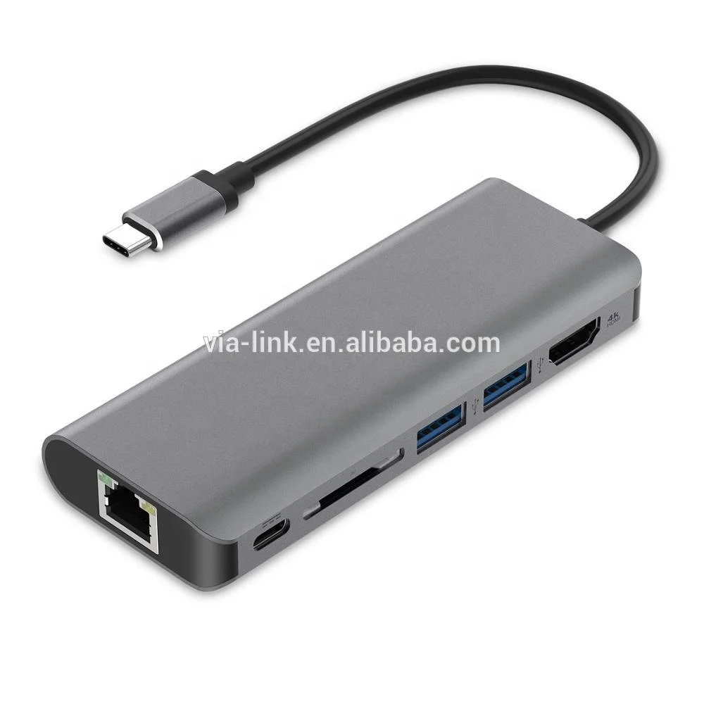

Thunderbolt 3 Usb Type C Hub 3.0 To 4K 30Hz Hd Mac Book, Silver;gray