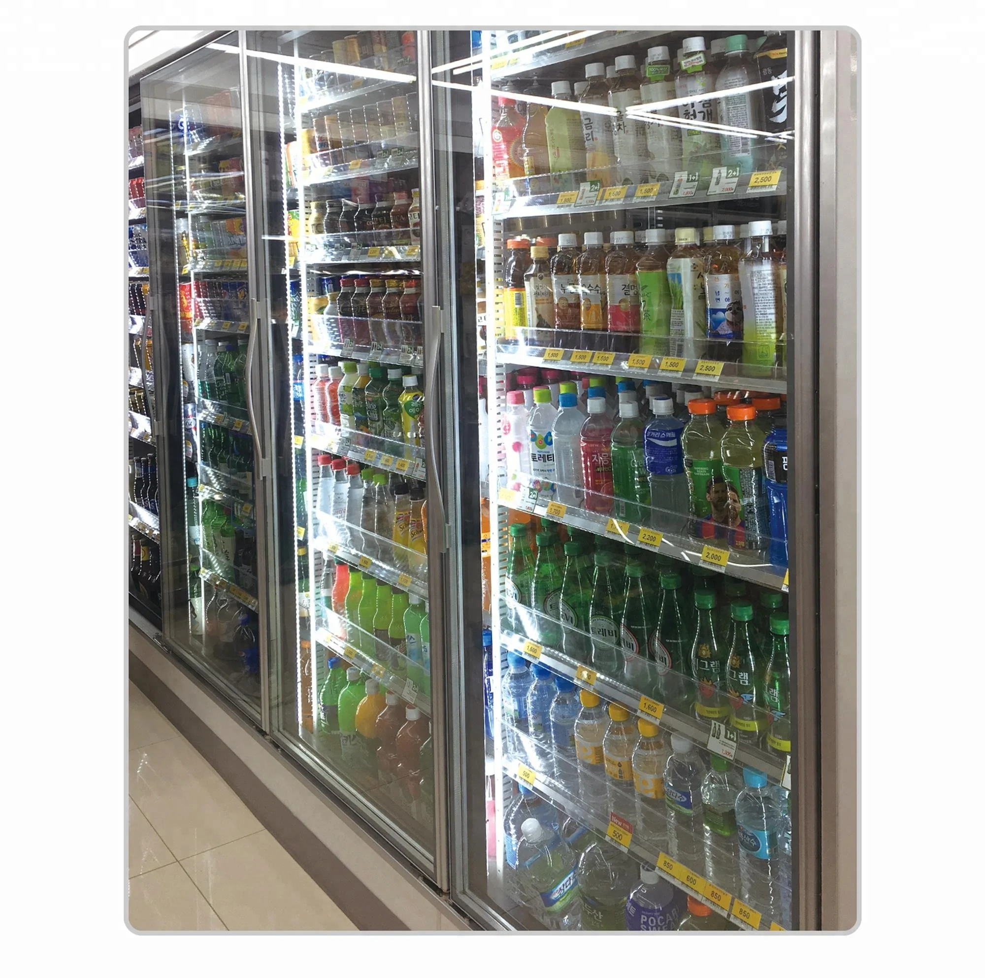 New Design Back-up Cold Storage Glass Door Manufacturer In Supermarket Used Commercial Refrigerators