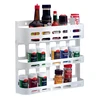 Multi function fancy 3 tiers plastic white spice rack storage rack for kitchen living room