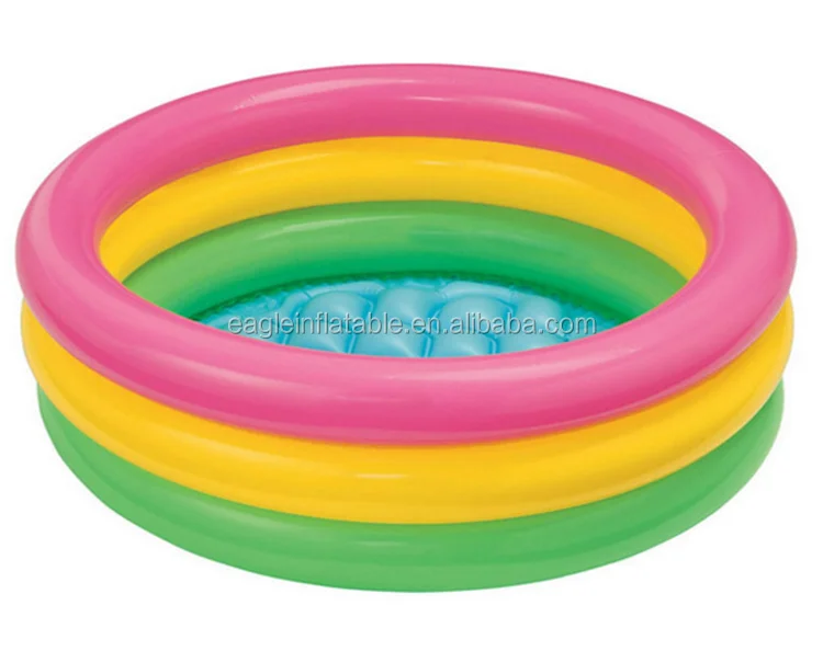 

Factory selling stock good price INTEX 58924 three layer round shape movable plastic inflatable pool for baby, As photo