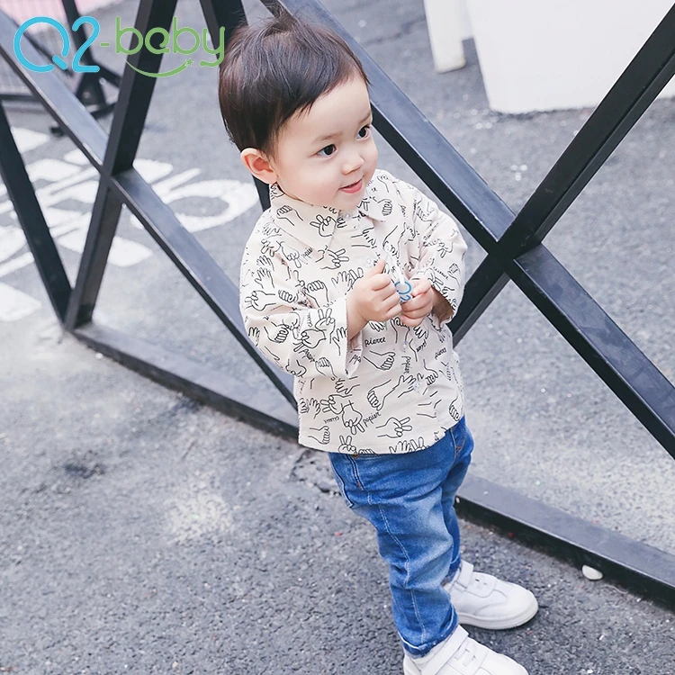 
Custom made high quality single breasted baby shirt cartoon printed t-shirts 1832 