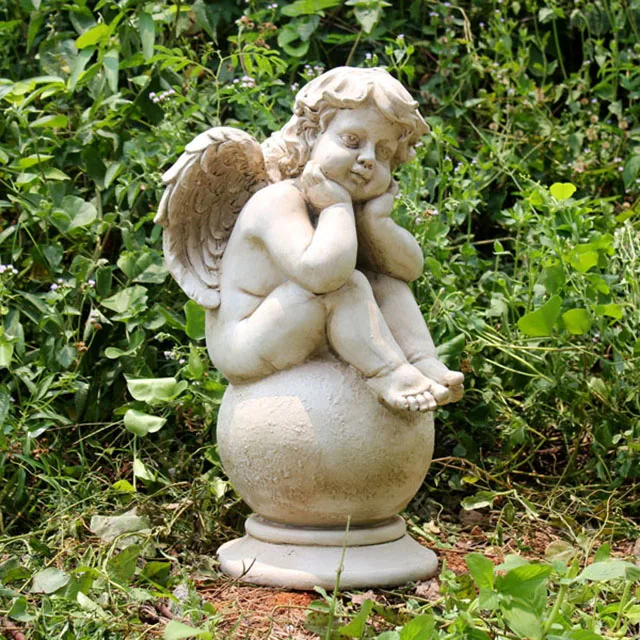 Classical Fiberglass Angel Garden Statue For Outdoor Decoration