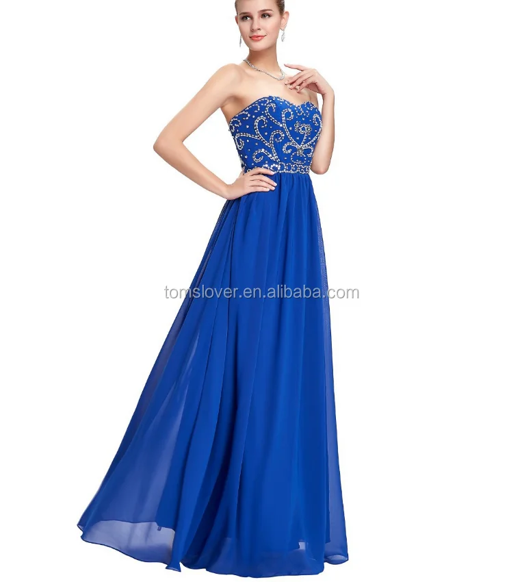 

Elegant Chiffon Evening Dresses Long Lady Chiffon Royal Blue Evening Dress, Black;blue;navy blue