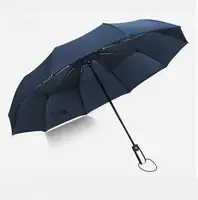 

2019 Commercial 25 inch 10 ribs Portable Auto Open Close Large Umbrella Automatic 3 Black Fold Umbrella