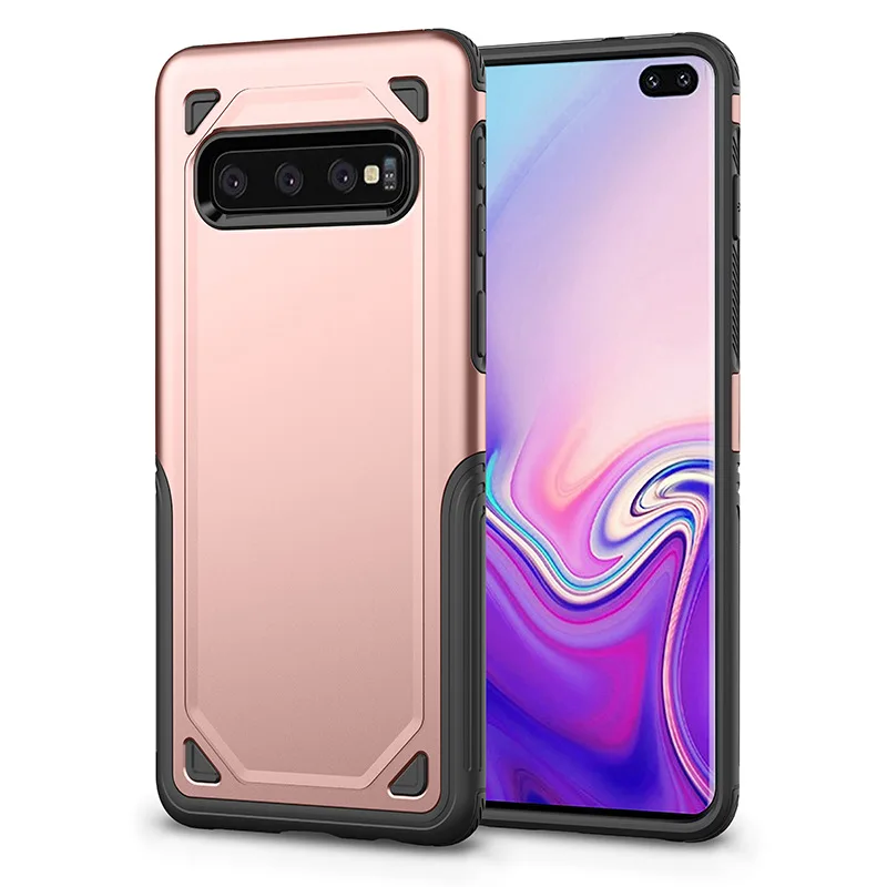 

Anti-fall note9 protective cover s10 5G power armor 2 in 1 four corner mobile phone case for Samsung s10 5G, Gold, silver, black, red, gray, army green, navy, rose gold