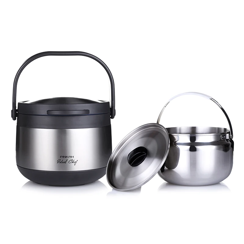 Pinkah high quality efficient energy saving re-cooking double wall stainless steel vacuum thermal magic cooker