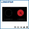 Double plate Infrared cooker/embeddable two burners Induction hob/electric ceramic stove with black crystal glass