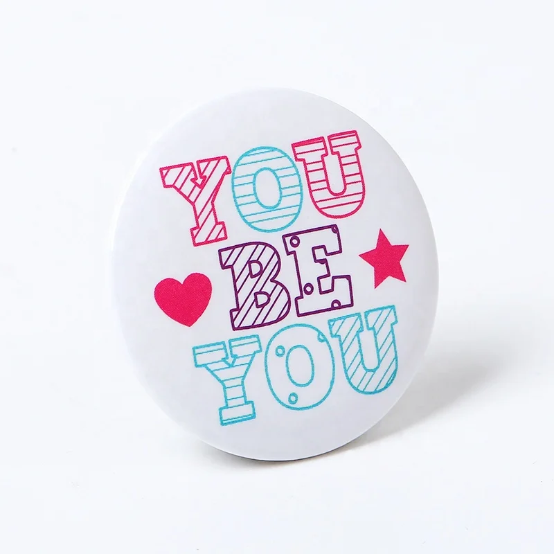 

Factory customized round safety metal tin pin button badge clip, Cmyk print