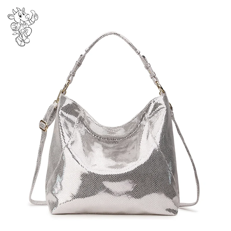 silver leather crossbody bag
