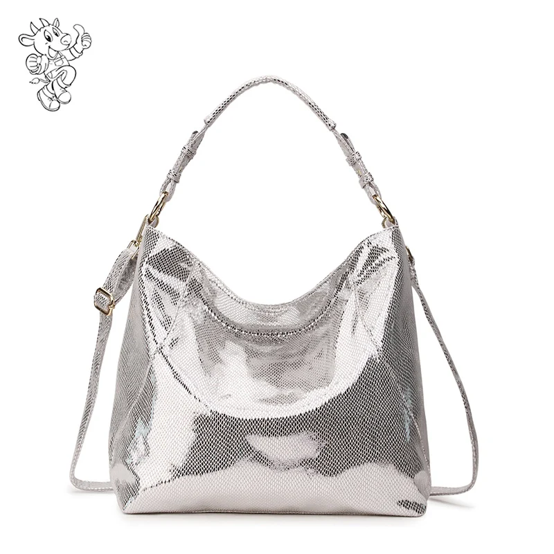 silver leather purse