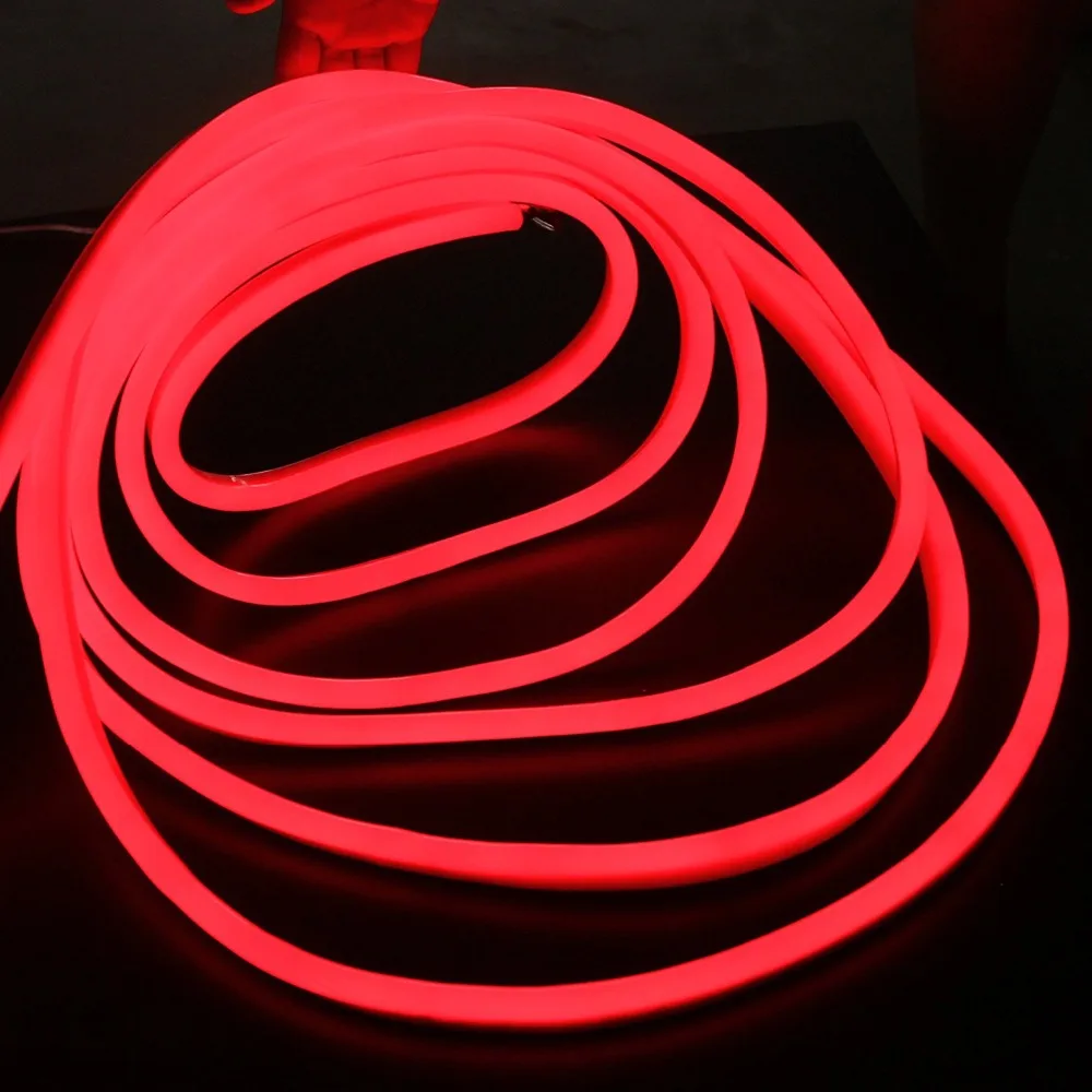 LED Strip Neon Rope Light 200 Ft 24V Red Jacket Red Light LED Neon Flex Tube Waterproof For Indoor Outdoor Rope Lighting
