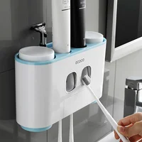 

2019 Auto Bathroom Wall Mount Automatic Ecoco Squeezing Toothpaste Dispenser with 5pcs Toothbrush Holder for the Disabled
