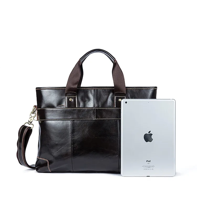 

ODM OEM Drop Shipping Professionals Luxury Genuine Bag Office Black Leather For Man 7708