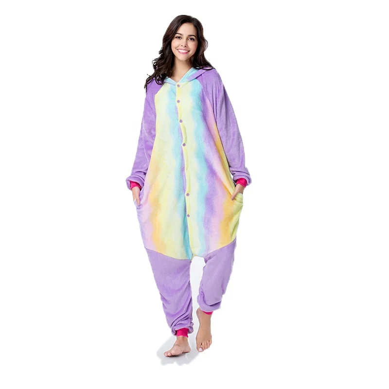 

Factory Wholesale Kigurumi unicorn flannel pajamas costume unisex cartoon onesie pajamas