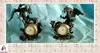 2012 crafts metal pewter table clock with dragon for decoraton