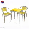custom outdoor aluminium bistro set with stacking arm chairs and table for outdoor dining beer