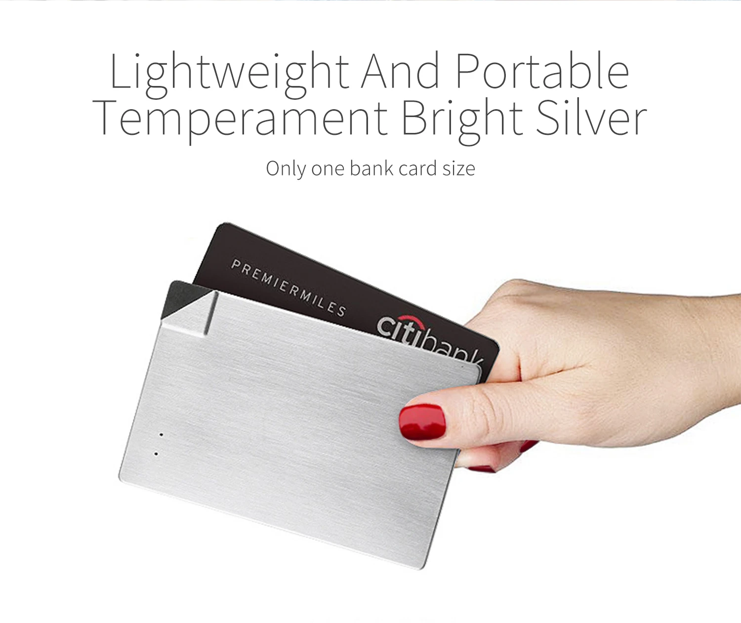 Ultra Slim Credit Card Fast Charging Mobile Power Bank For iPhone Android - ANKUX.COM