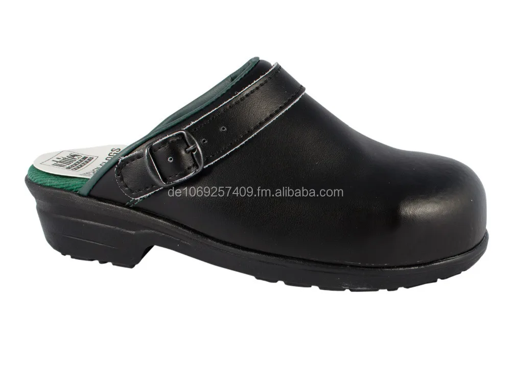 Safety Clogs / Shoes for kitchen and hospital, black with steel toe cap