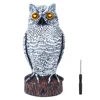 [UPGRADED] Scarecrow Owl Decoy Pest Bird and Rodent Repellent with Scary LED Flashing Eyes Frightening Sound Motion Activated