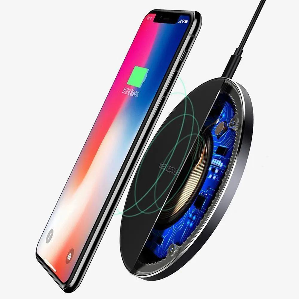 

Round Smart Phone Qi Wireless Charger with Custom Logo, wireless charger for iphone X
