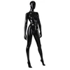 High glossy black color fiberglass abstract fashion shop window display female sexy dummy women mannequin full body for sale