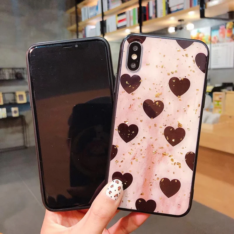 

2019 Gold Foil Bling Leopard Phone Case For iPhone XR Xs Max X Glossy Soft Silicon Case Cover For iPhone 8 7 Plus 6 6s Coque