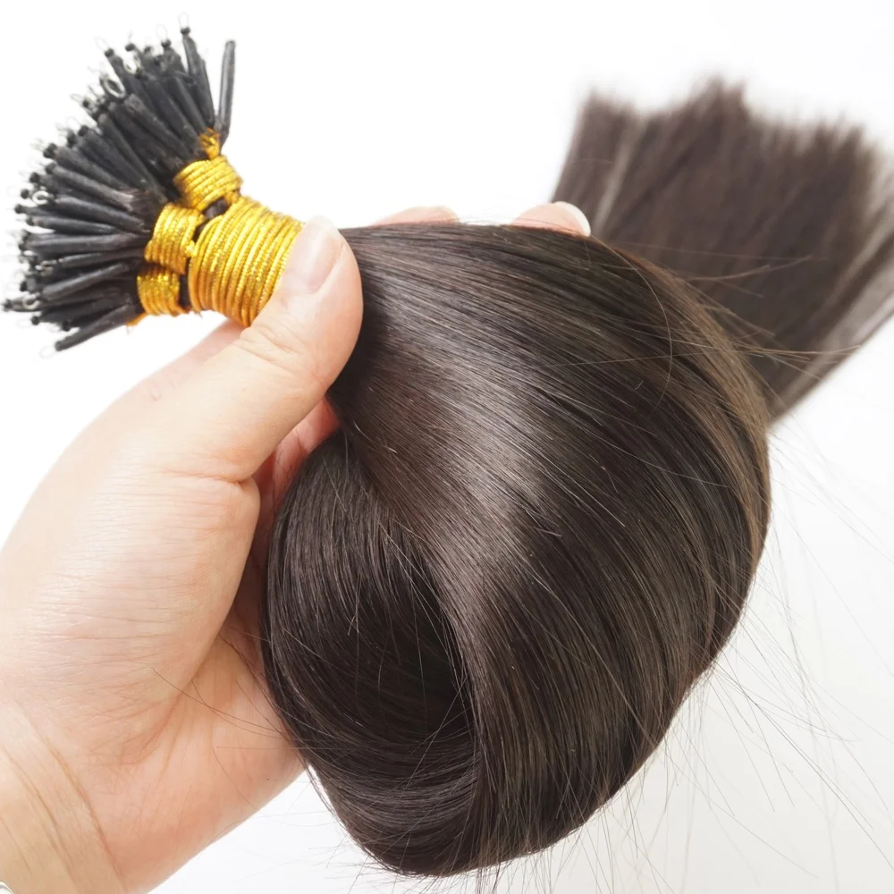 Wholesale Factory Price Cheap 16-24"50s Indian Human Hair Extensions Straight Nano Ring Hair Extensions