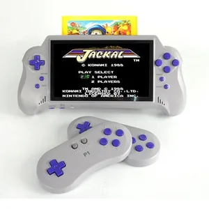 Free shipping DHL 7 inch LCD display built in 8 bits 121 retro games wireless handheld game console
