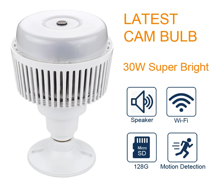 Smart Wireless Wifi Led Bulb Lamp Surveillance Security Light Bulb
