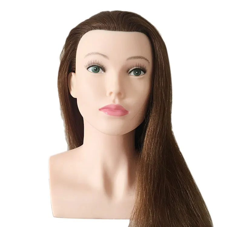 

Wholesale high quality cheap natural human hair practice doll dummy beauty barber mannequin head training