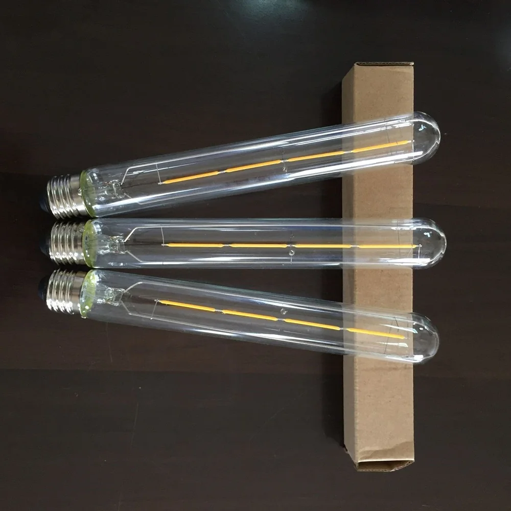 220V Dimmable Nostalgic LED Filament Bulbs T30 Long Tube LED Antique Light Bulb E27 4W Vintage LED Edison Lamp T185