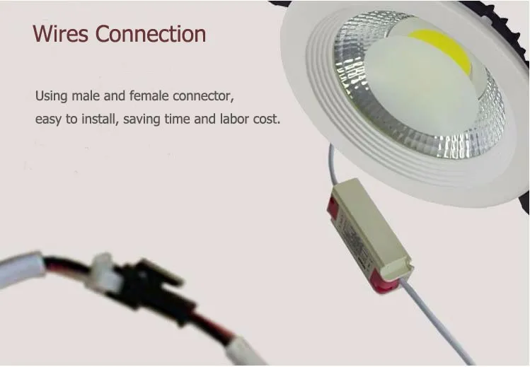 COB 180 Beam angle 1500 lumens 5W 10W 15W LED COB Recessed Ceiling Light