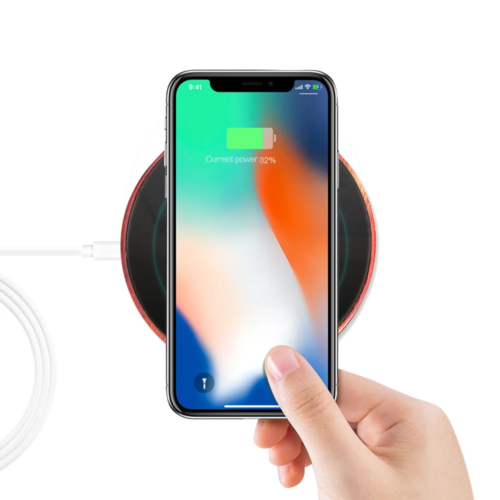 

customized Red Wood solid wood QI Wireless Charger Charging For Samsung S6/S7 edge/Iphone X/Iphone 8/vivo
