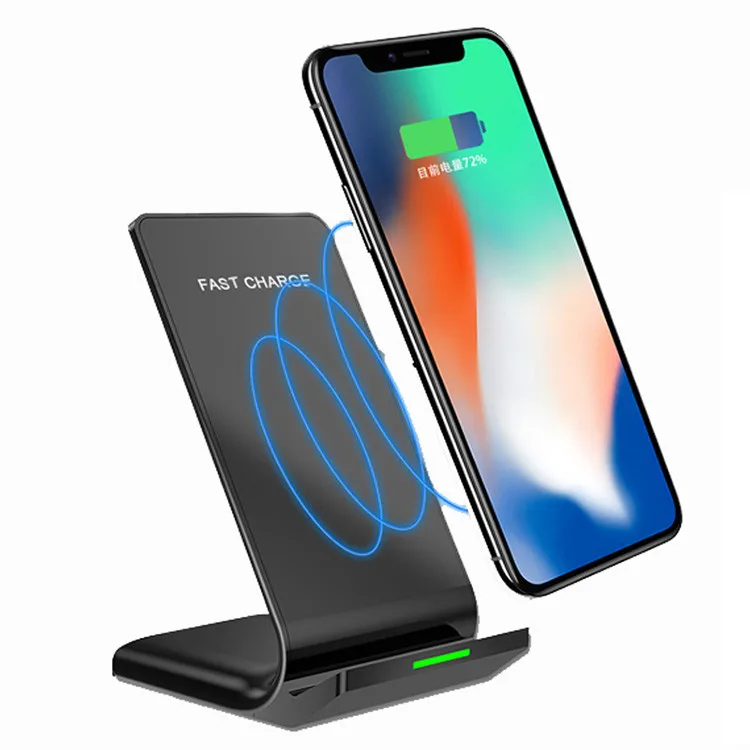 

Dual coil 5W 7.5W 10W fast charging stand Qi wireless charger, N/a