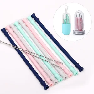 Image of New Product Ideas Portable Eco Friendly Collapsible Silicone Drinking Reusable Straw Supplier