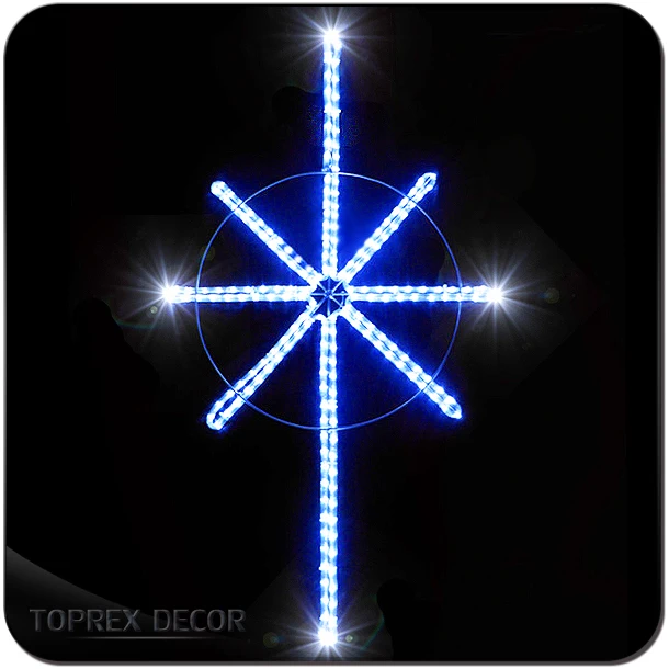 Commercial grade outdoor christmas star rope led motif light
