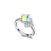 Fast Delivery fashion 925 silver ring fashion inlay diamond gemstone crystal wedding ring