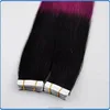 Looking high quality adhesive super tape can be cycle uesd water resistant two tone ombre tape hair extension