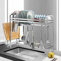 

Kitchen Metal Dish Rack 2 Tier Cabinet Stainless Steel Dish Drainer