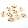 G1691 Real gold plated cowrie shell bead sea shell for summer bracelet white cowry shells beach jewelry