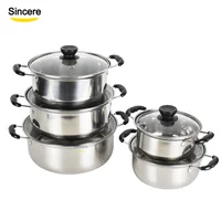 

Cheap stainless steel cookware set with glass lids set of 10 piece