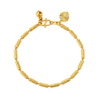 

75219 xuping personalized clasp competitive price simple style 24k gold plated chain bracelet